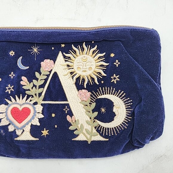 NWT NEW Elizabeth Scarlett Enchanted Alphabet Everyday Pouch Velvet Letter 'A' - Picture 2 of 9